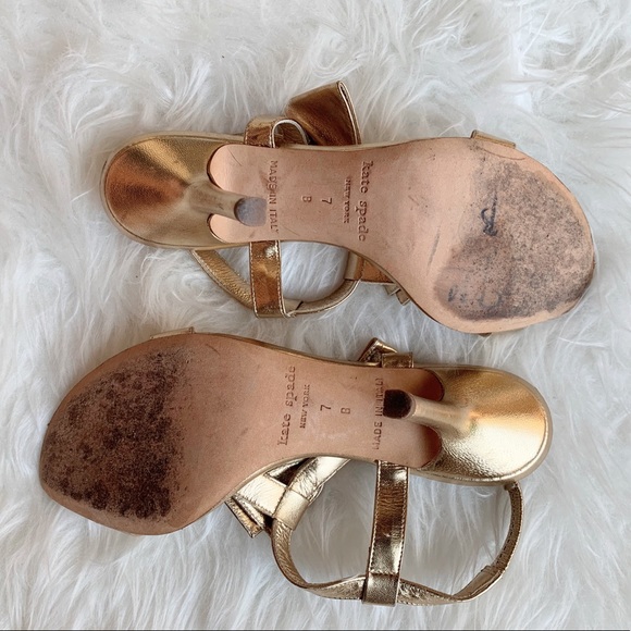 Kate Spade gold color sandals SZ 7 - Picture 4 of 7